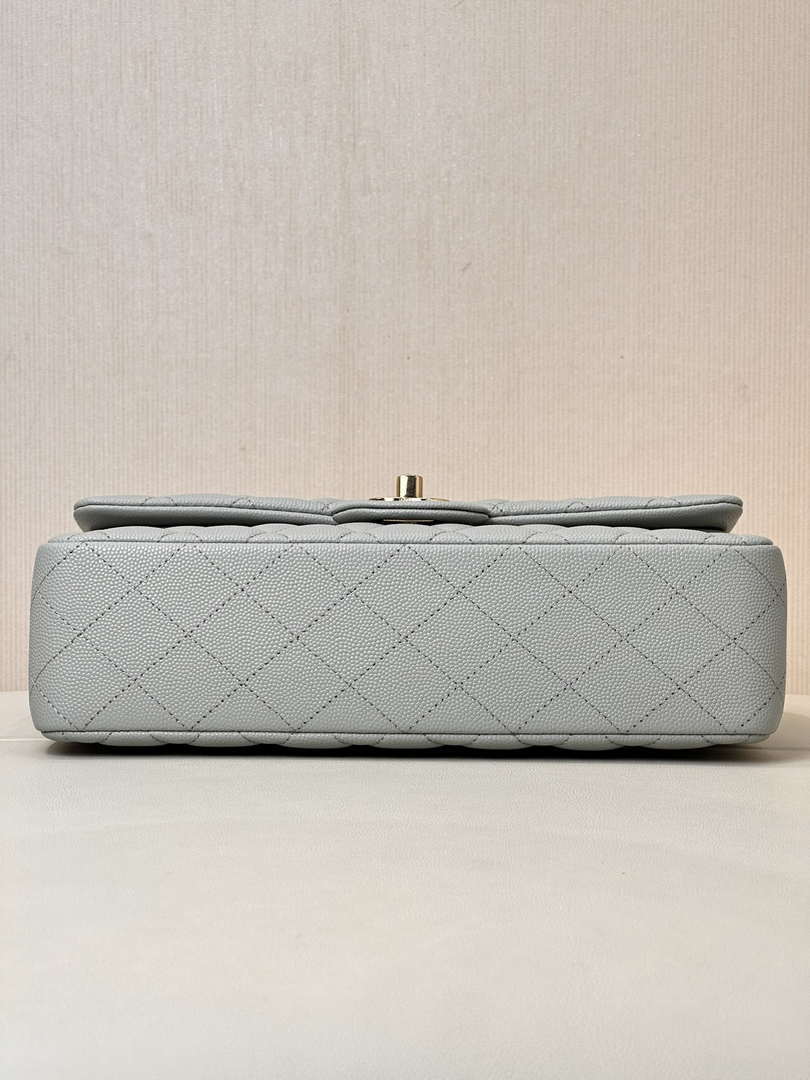 Chanel A01112 Flap Classic 11.12 Handbag Calfskin & Gold-Tone Metal Gray