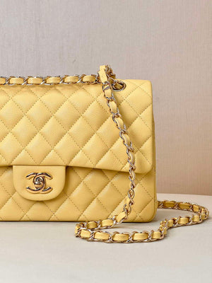 Chanel A01112 Flap Classic 11.12 Handbag Calfskin & Gold-Tone Metal Yellow - Default Title - View 2