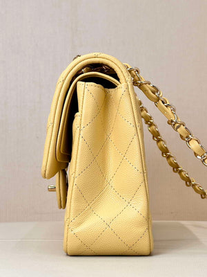 Chanel A01112 Flap Classic 11.12 Handbag Calfskin & Gold-Tone Metal Yellow - Default Title - View 6
