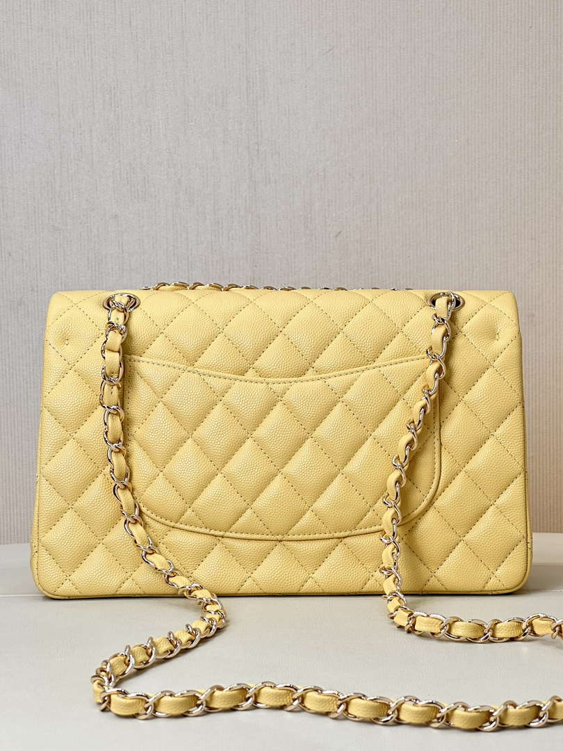 Chanel A01112 Flap Classic 11.12 Handbag Calfskin & Gold-Tone Metal Yellow