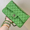 Chanel A01112 Flap Classic 11.12 Handbag Calfskin Green Gold - Default Title - View 1
