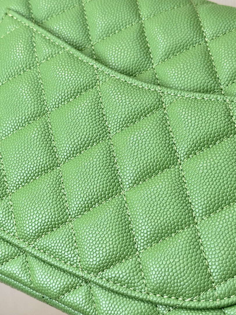 Chanel A01112 Flap Classic 11.12 Handbag Calfskin Green Gold - Default Title - View 7