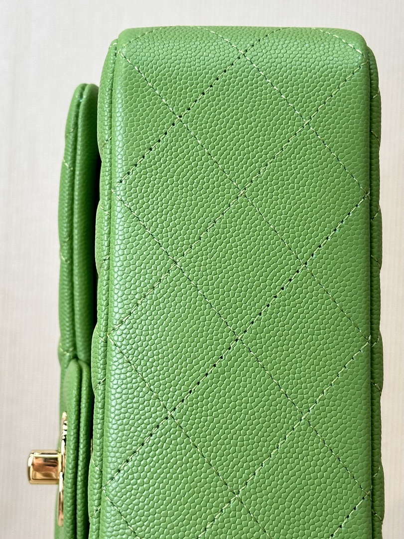 Chanel A01112 Flap Classic 11.12 Handbag Calfskin Green Gold - Default Title - View 9