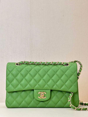 Chanel A01112 Flap Classic 11.12 Handbag Calfskin Green Gold - Default Title - View 10