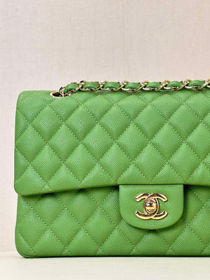 Chanel A01112 Flap Classic 11.12 Handbag Calfskin Green Gold - Default Title - View 11