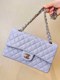 Chanel A01112 Flap Classic 11.12 Handbag Calfskin & Silver-Tone Metal Light Purple