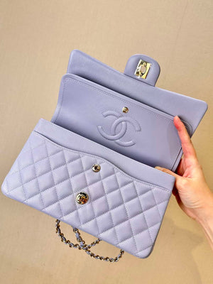 Chanel A01112 Flap Classic 11.12 Handbag Calfskin & Silver-Tone Metal Light Purple - Default Title - View 4