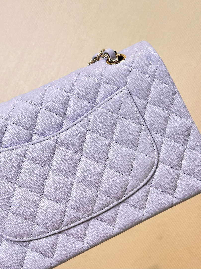 Chanel A01112 Flap Classic 11.12 Handbag Calfskin & Silver-Tone Metal Light Purple