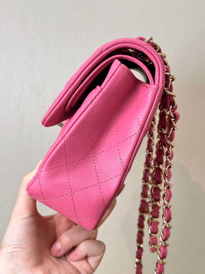 Chanel A01112 Flap Classic 11.12 Handbag Calfskin Pink - Gold - View 8