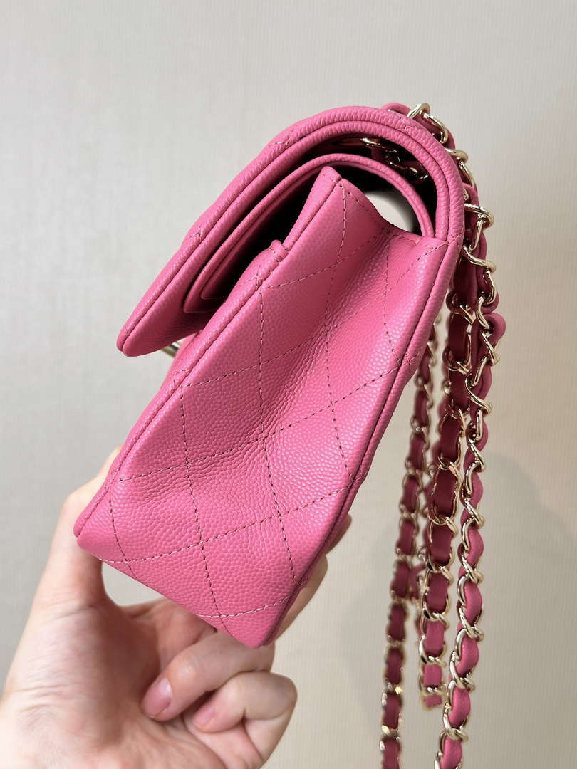 Chanel A01112 Flap Classic 11.12 Handbag Calfskin Pink - Gold - View 8