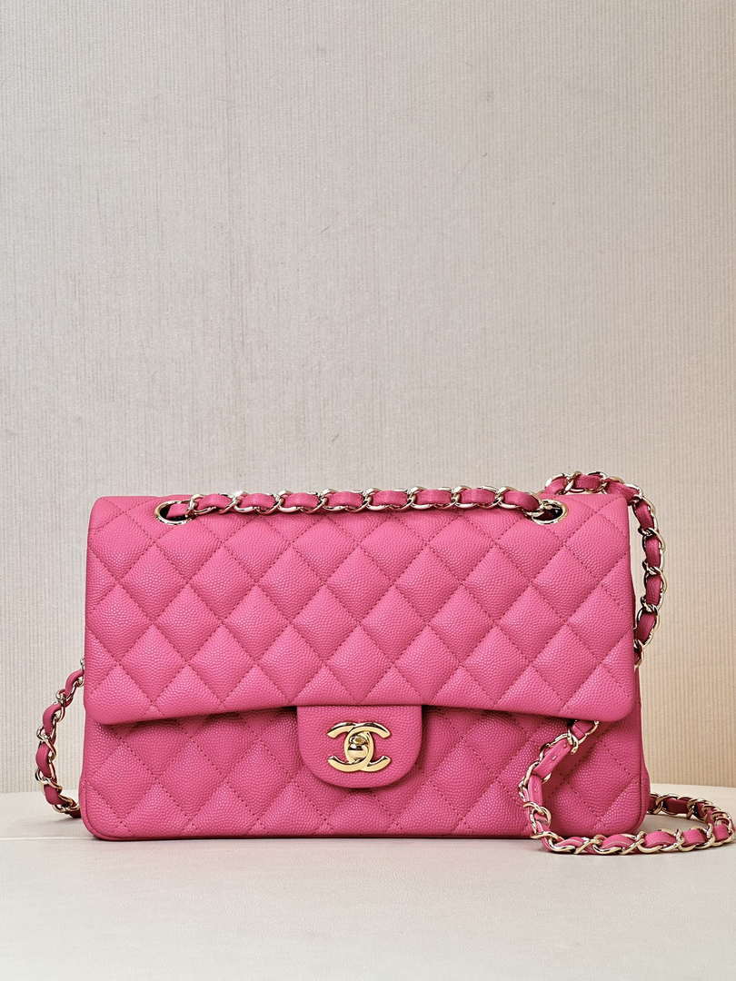 Chanel A01112 Flap Classic 11.12 Handbag Calfskin Pink - Gold - View 12