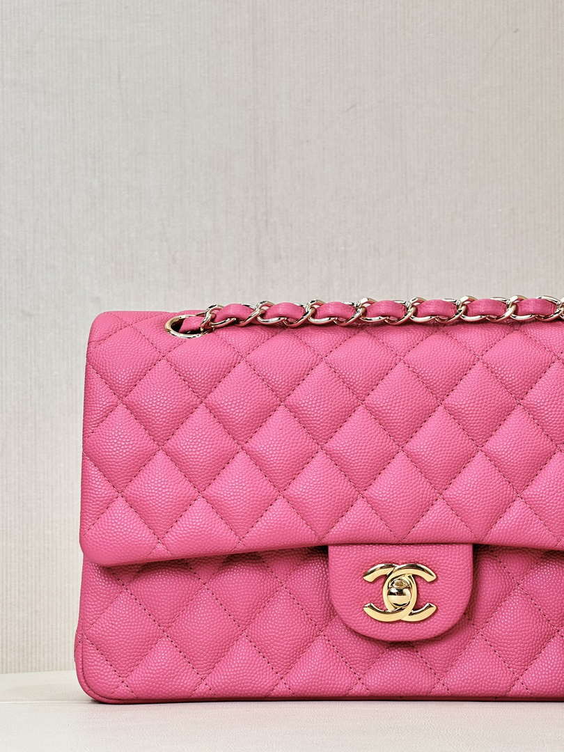Chanel A01112 Flap Classic 11.12 Handbag Calfskin Pink - Gold - View 13