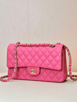 Chanel A01112 Flap Classic 11.12 Handbag Calfskin Pink - Gold - View 15