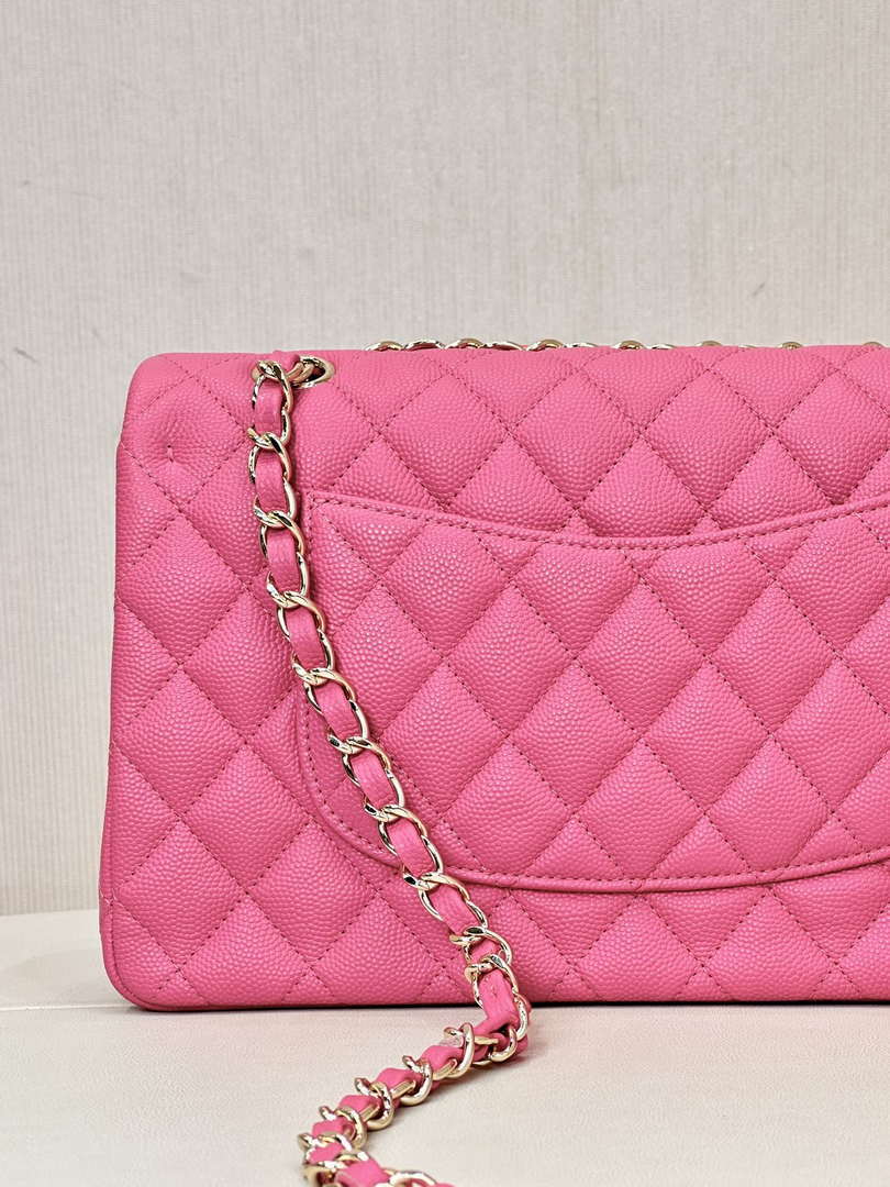 Chanel A01112 Flap Classic 11.12 Handbag Calfskin Pink - Gold - View 19