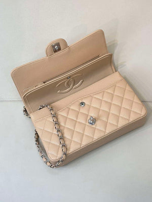 Chanel A01112 Flap Classic 11.12 Handbag Calfskin Sewing Edge Apricot - Gold - View 6