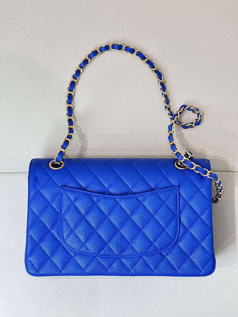 Chanel A01112 Flap Classic 11.12 Handbag Calfskin Sewing Edge Blue