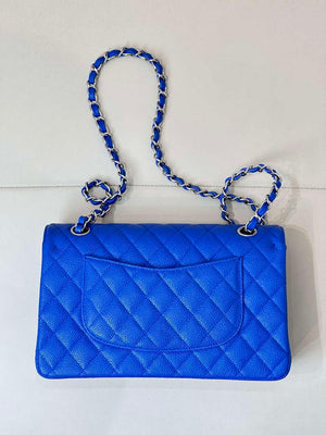 Chanel A01112 Flap Classic 11.12 Handbag Calfskin Sewing Edge Blue - Gold - View 18