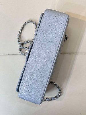 Chanel A01112 Flap Classic 11.12 Handbag Calfskin Sewing Edge Haze Blue - Gold - View 17