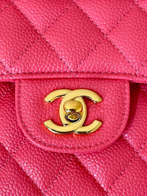 Chanel A01112 Flap Classic 11.12 Handbag Calfskin Sewing Edge Pink - Gold - View 2