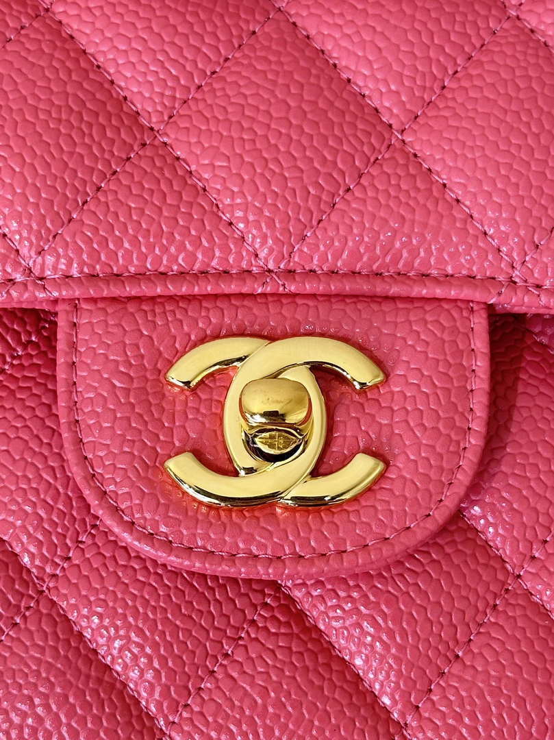 Chanel A01112 Flap Classic 11.12 Handbag Calfskin Sewing Edge Pink