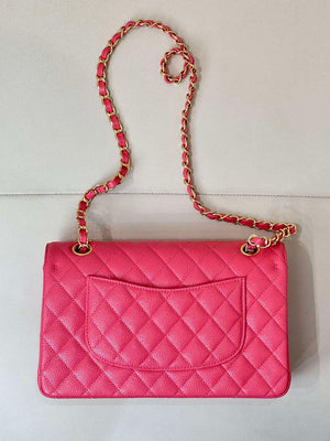 Chanel A01112 Flap Classic 11.12 Handbag Calfskin Sewing Edge Pink - Gold - View 5