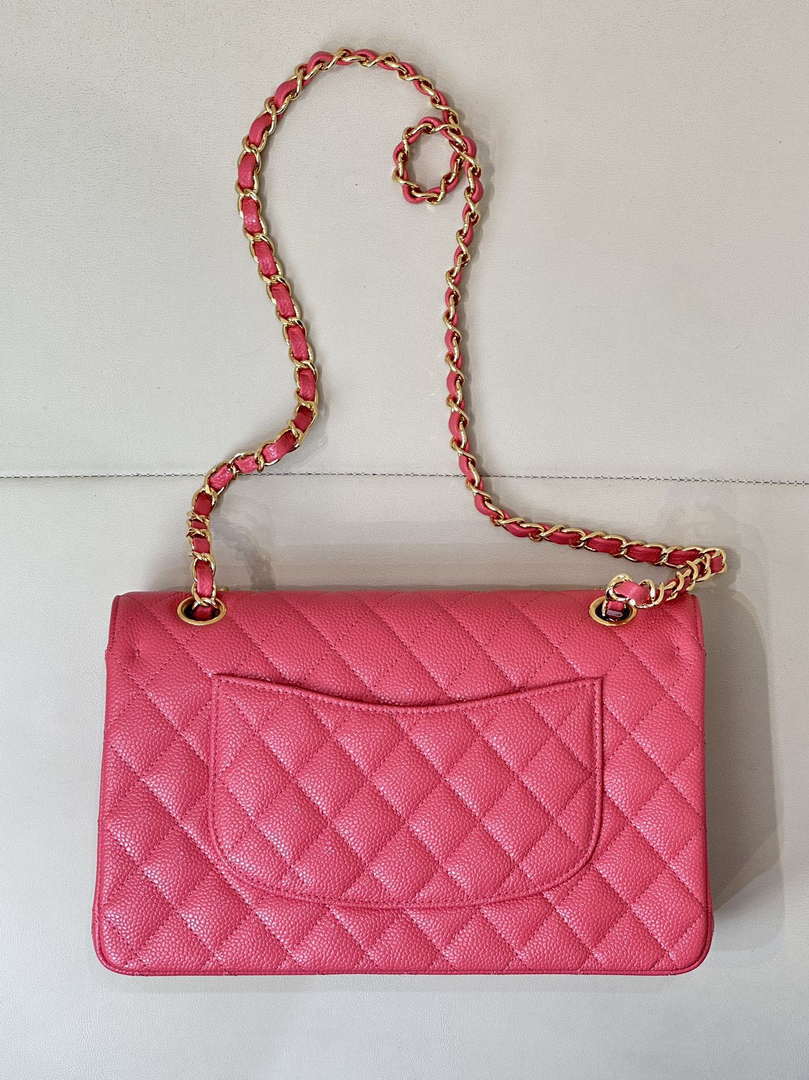 Chanel A01112 Flap Classic 11.12 Handbag Calfskin Sewing Edge Pink