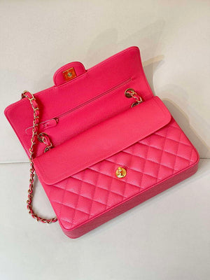 Chanel A01112 Flap Classic 11.12 Handbag Calfskin Sewing Edge Pink - Gold - View 7
