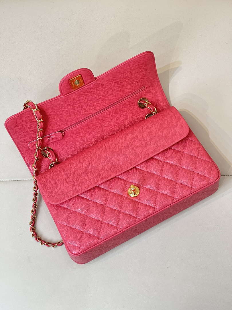 Chanel A01112 Flap Classic 11.12 Handbag Calfskin Sewing Edge Pink