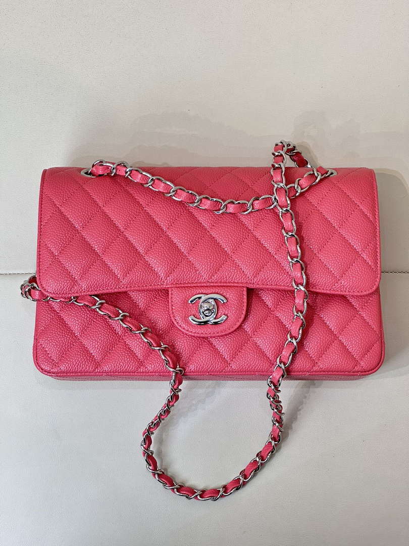 Chanel A01112 Flap Classic 11.12 Handbag Calfskin Sewing Edge Pink