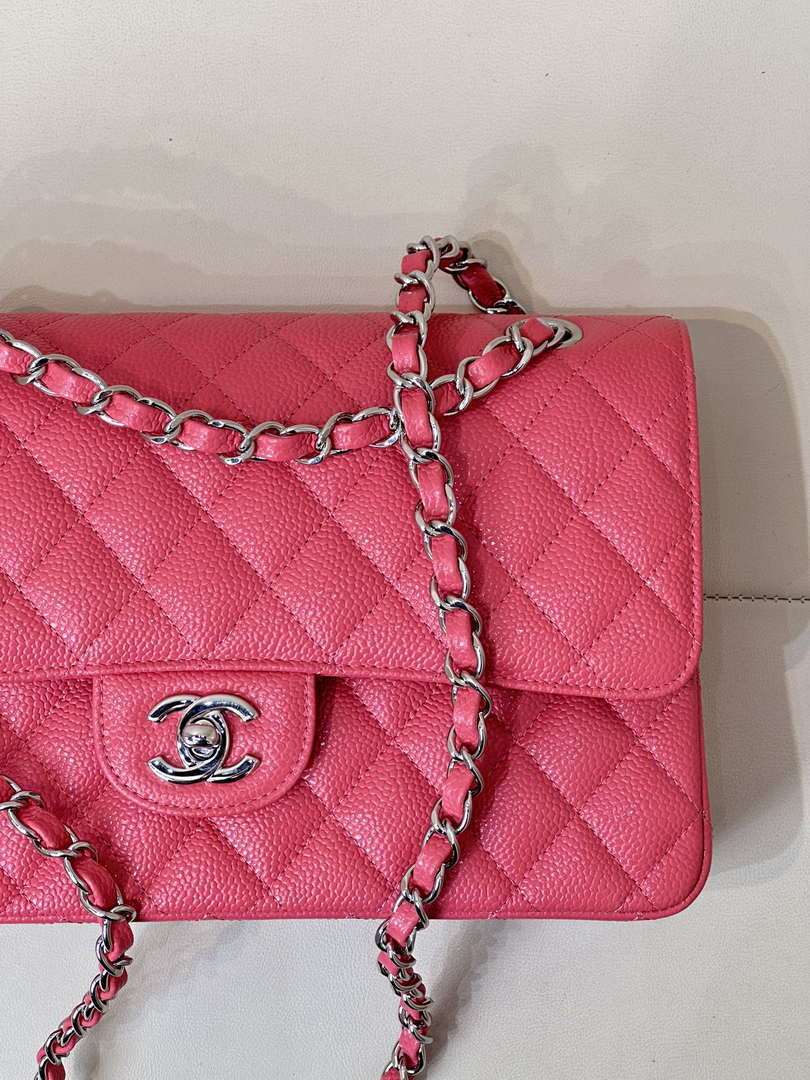 Chanel A01112 Flap Classic 11.12 Handbag Calfskin Sewing Edge Pink