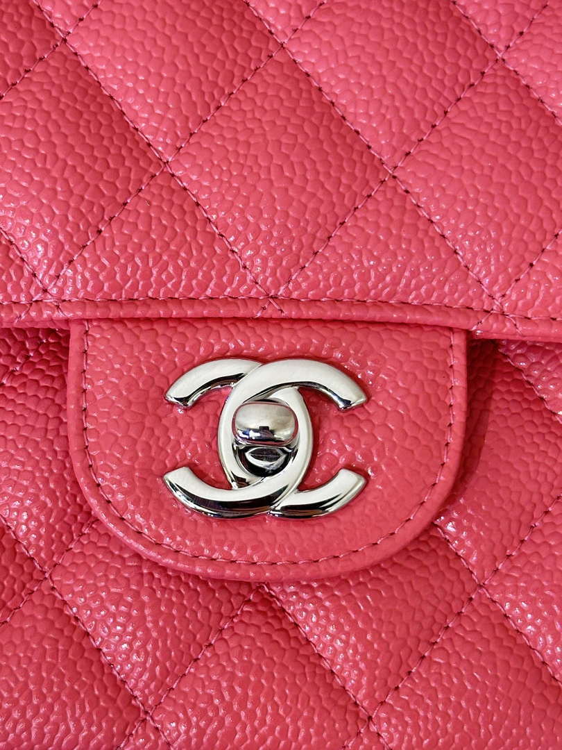 Chanel A01112 Flap Classic 11.12 Handbag Calfskin Sewing Edge Pink