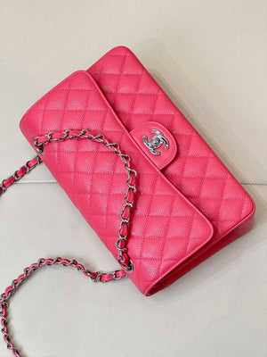 Chanel A01112 Flap Classic 11.12 Handbag Calfskin Sewing Edge Pink - Gold - View 14