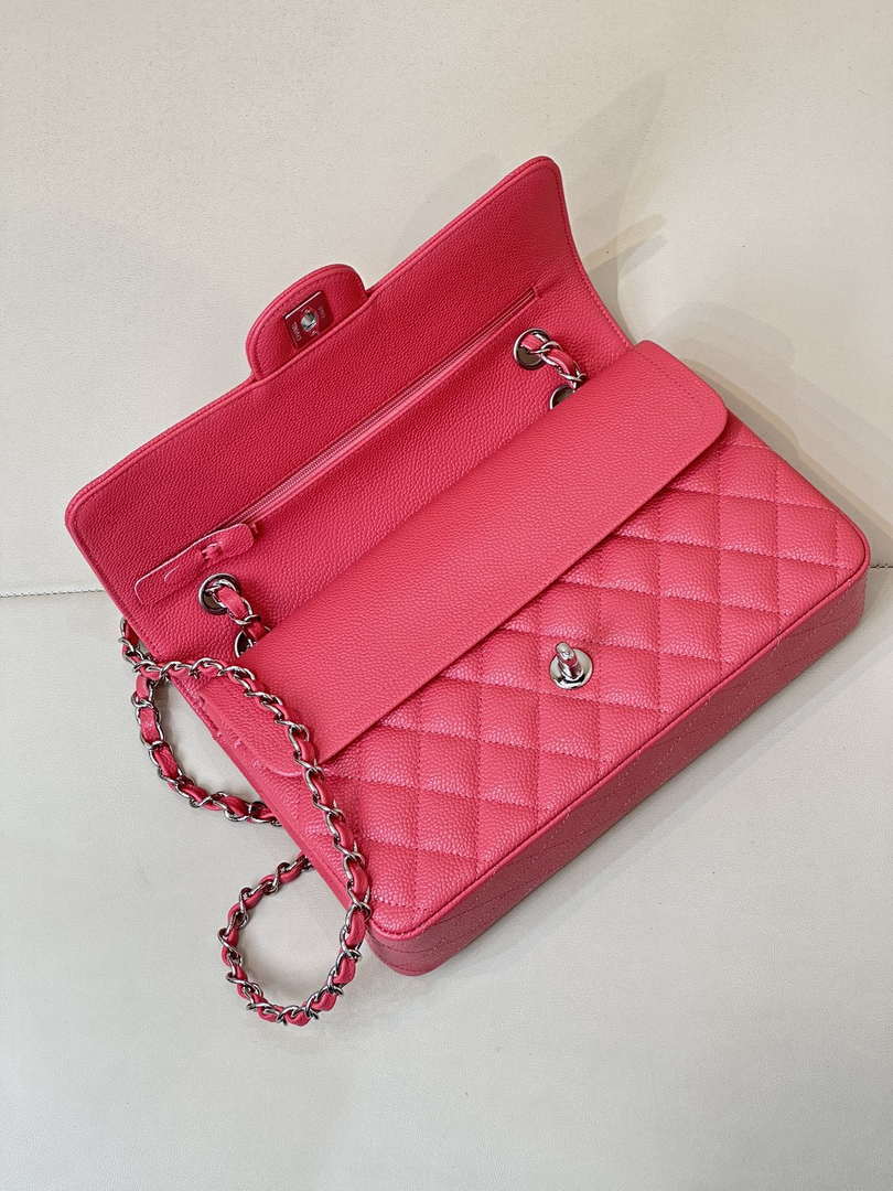 Chanel A01112 Flap Classic 11.12 Handbag Calfskin Sewing Edge Pink