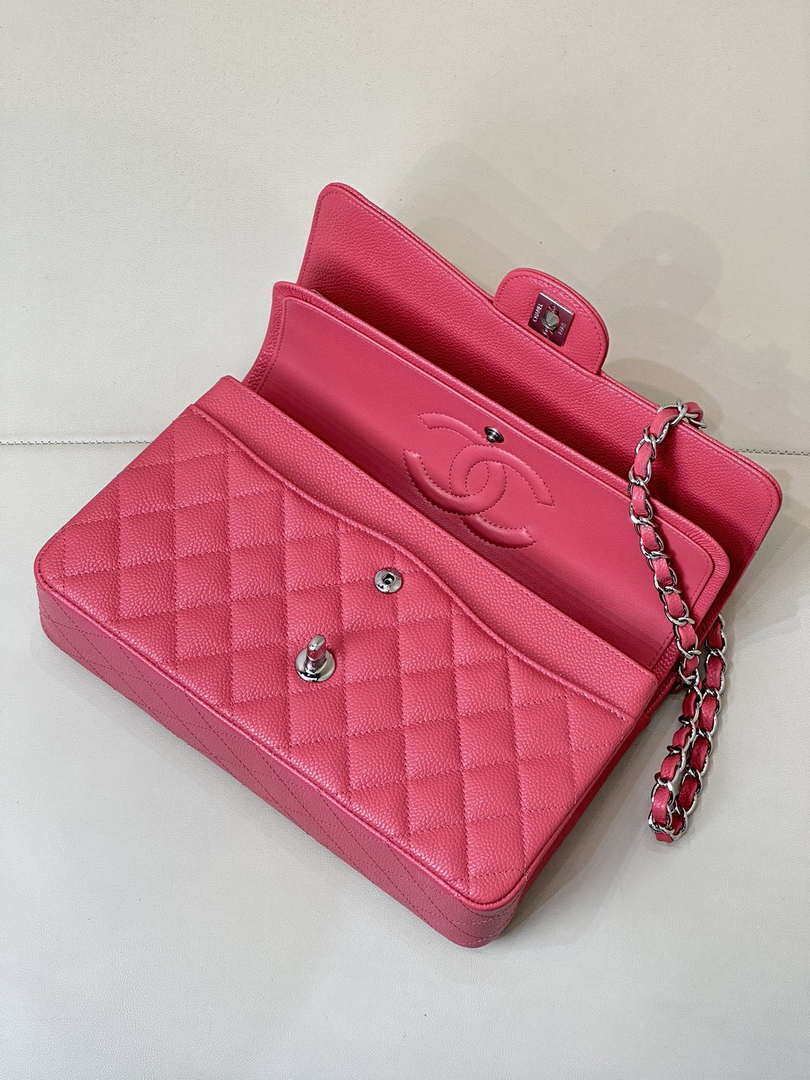 Chanel A01112 Flap Classic 11.12 Handbag Calfskin Sewing Edge Pink