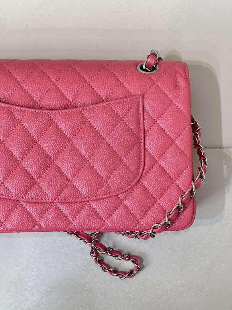 Chanel A01112 Flap Classic 11.12 Handbag Calfskin Sewing Edge Pink