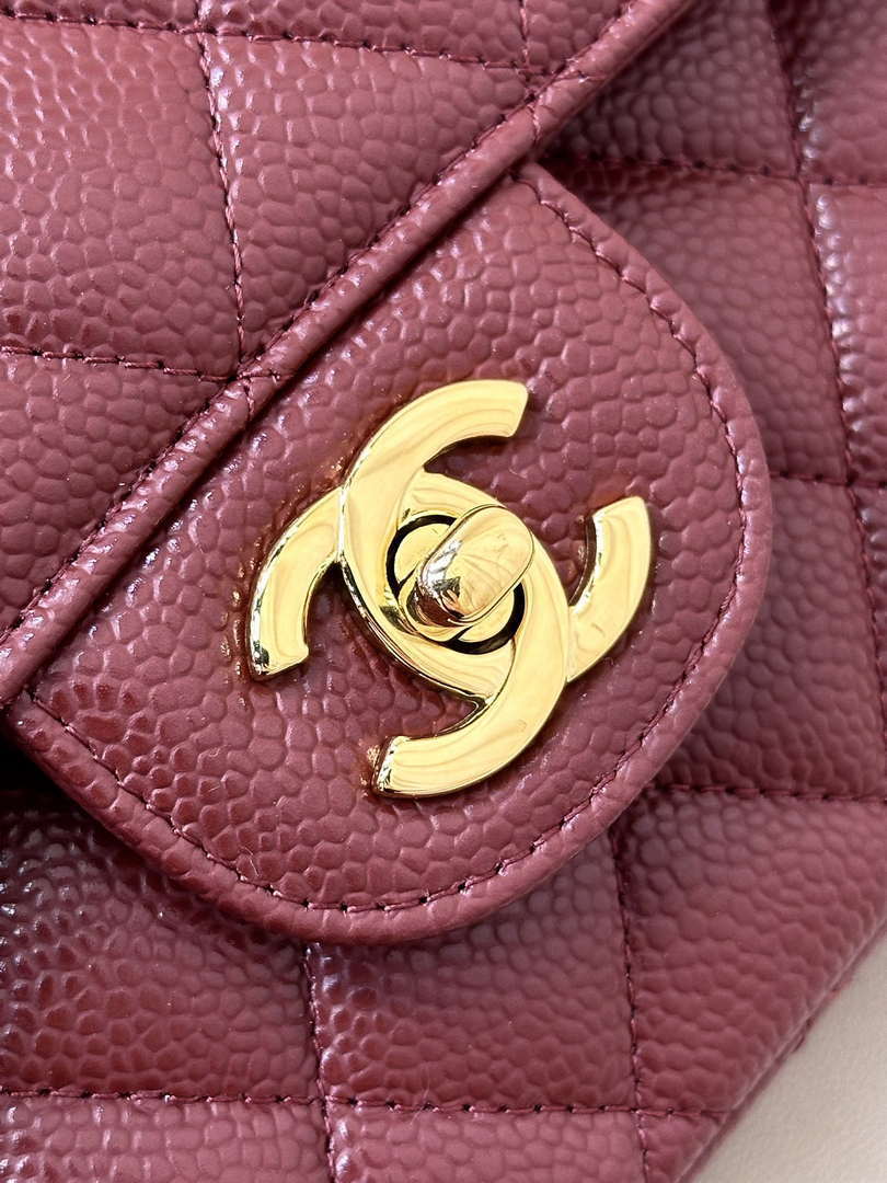 Chanel A01112 Flap Classic 11.12 Handbag Calfskin Sewing Edge Wine Red - Gold - View 5