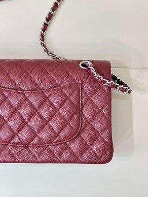 Chanel A01112 Flap Classic 11.12 Handbag Calfskin Sewing Edge Wine Red - Gold - View 17