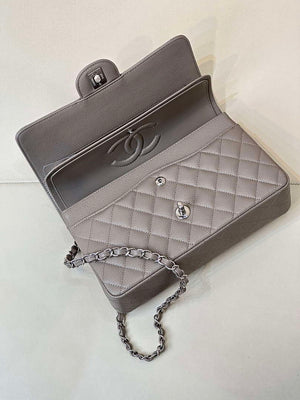 Chanel A01112 Flap Classic 11.12 Handbag Calfskin Sewing Elephant Gray - Gold - View 7
