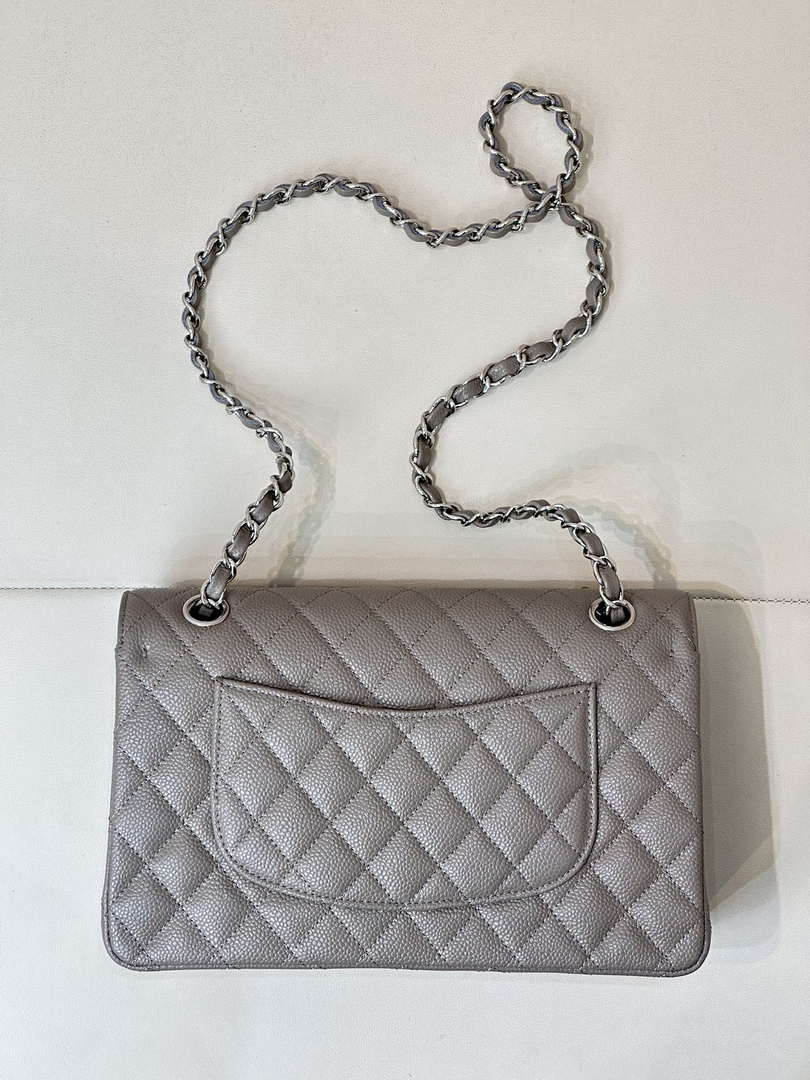 Chanel A01112 Flap Classic 11.12 Handbag Calfskin Sewing Elephant Gray