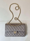 Chanel A01112 Flap Classic 11.12 Handbag Calfskin Sewing Elephant Gray