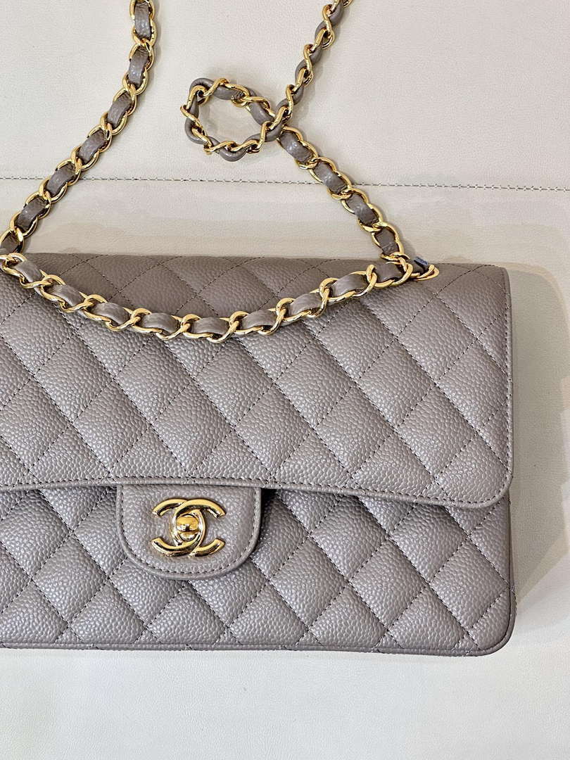 Chanel A01112 Flap Classic 11.12 Handbag Calfskin Sewing Elephant Gray