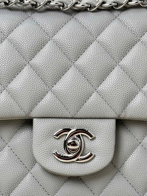 Chanel A01112 Flap Classic 11.12 Handbag Calfskin & Silver-Tone Metal Gray - Default Title - View 3