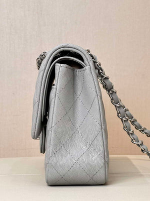 Chanel A01112 Flap Classic 11.12 Handbag Calfskin & Silver-Tone Metal Gray - Default Title - View 7