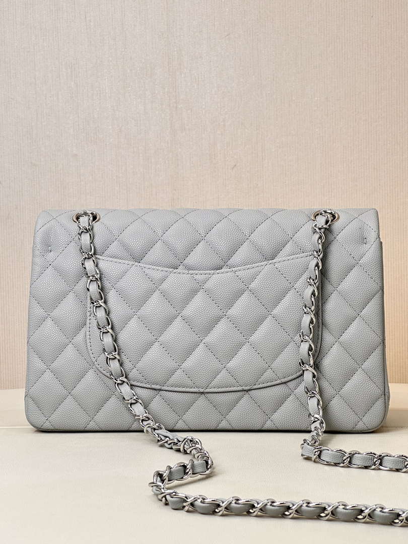Chanel A01112 Flap Classic 11.12 Handbag Calfskin & Silver-Tone Metal Gray