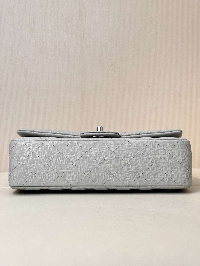 Chanel A01112 Flap Classic 11.12 Handbag Calfskin & Silver-Tone Metal Gray