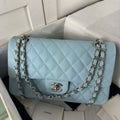 Chanel A01112 Flap Classic 11.12 Handbag Calfskin & Silver-Tone Metal Lake Blue - Default Title - View 1