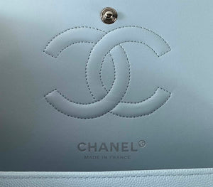 Chanel A01112 Flap Classic 11.12 Handbag Calfskin & Silver-Tone Metal Lake Blue - Default Title - View 8