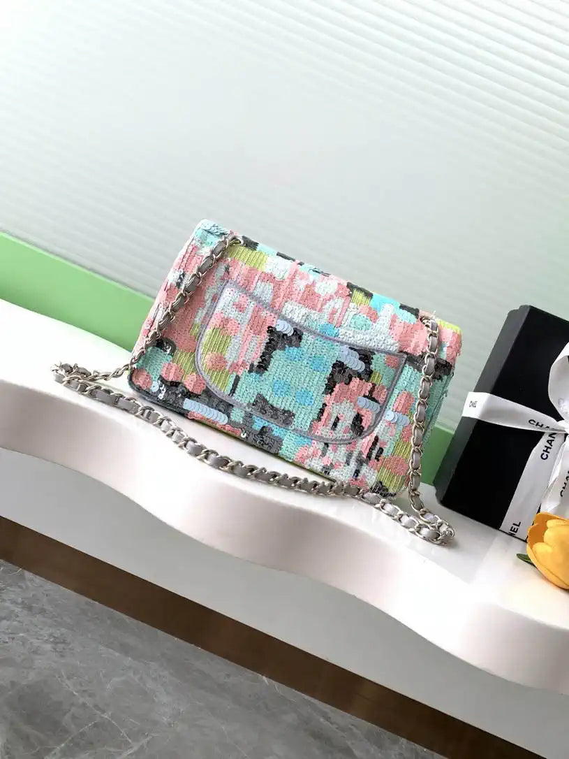 Chanel A01112 Flap Classic 11.12 Handbag Colorful and sequined beads