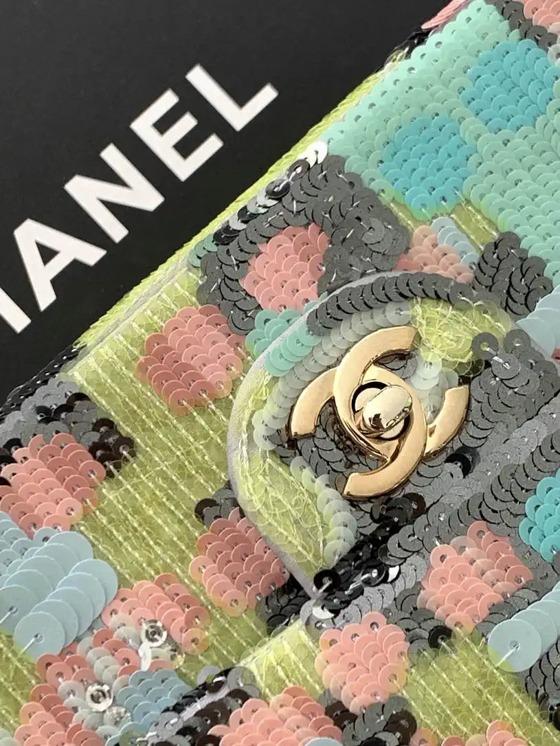 Chanel A01112 Flap Classic 11.12 Handbag Colorful and sequined beads