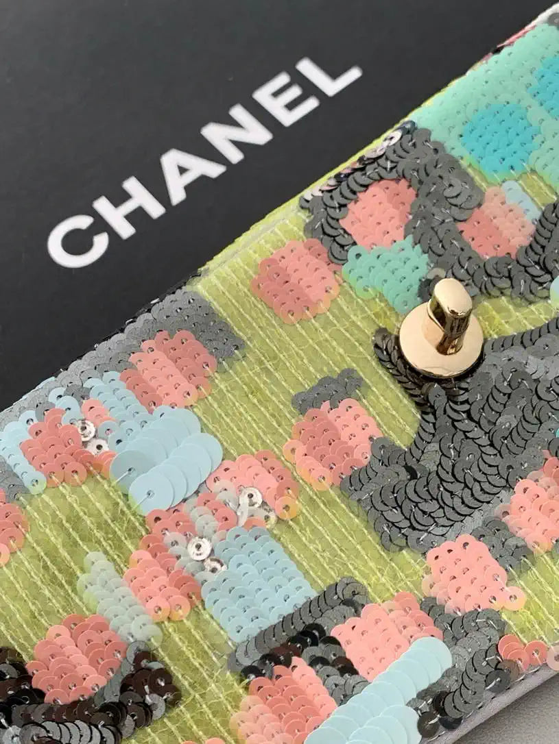 Chanel A01112 Flap Classic 11.12 Handbag Colorful and sequined beads